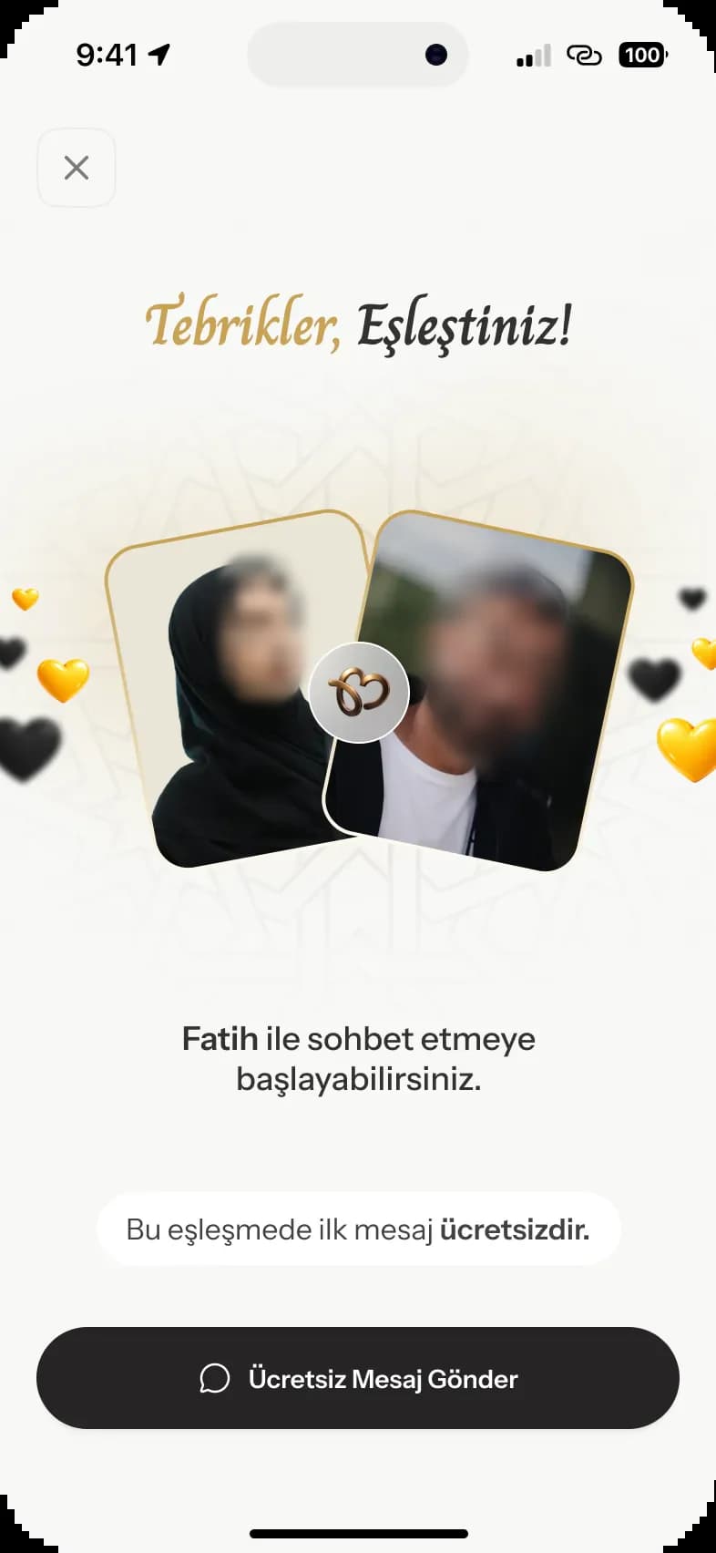 Cennet — Eşleşme ekranı
